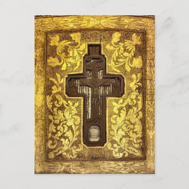 Carte Postale Crucifix avec les reliques des saints Icône orthod (Devant)