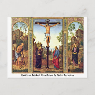 Carte Postale Crucifixion Galitzine Triptych Par Pietro Perugino