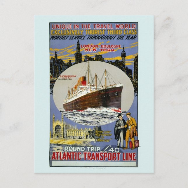 Carte Postale Cruise Ship, New York Skyline & A London Street (Devant)