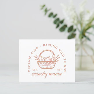 Carte Postale Crunchy maman biologique mère club maison femme co