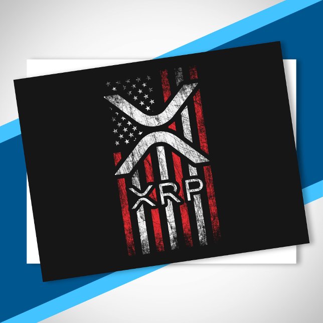 Carte Postale Crypto Devise - XRP Cryptomonnaie Drapeau américai (Créateur téléchargé)