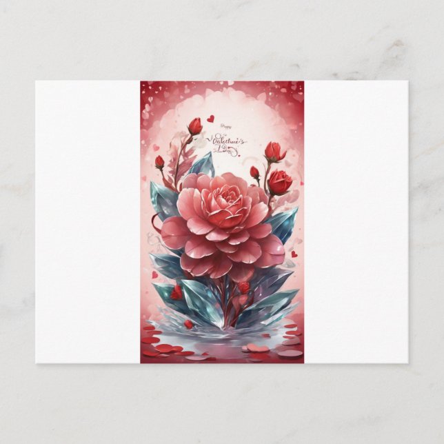 Carte Postale Crystal Blooms of Love : Saint Valentin Salutation (Devant)