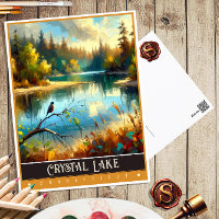 Crystal Lake, Connecticut | Peinture Vintage