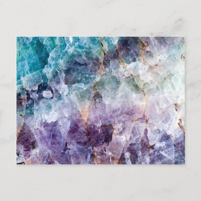 Carte Postale Crystal quartz Turquoise & Violet (Devant)