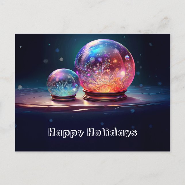 Carte Postale Crystal Snowballs Christmas Holiday Postcard (Devant)