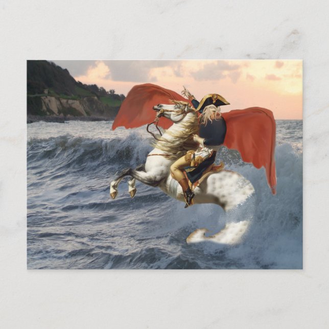 Carte Postale Cthulhu Bonaparte sur la plage. (Devant)