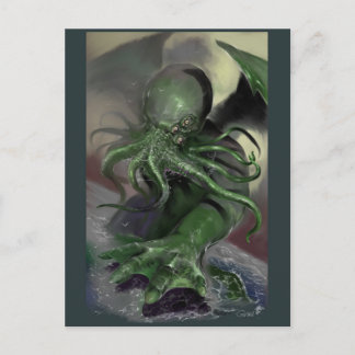 Carte Postale Cthulhu Rising H.P Lovecraft inspiré horreur rpg