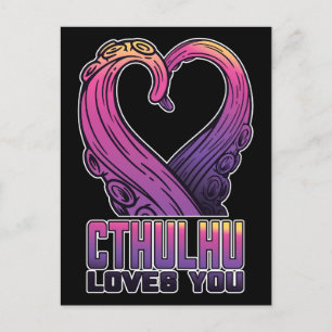 Carte Postale Cthulhu vous aime Tentacles Lovecraft
