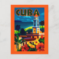Cuba Affiche de voyage Hibiscus