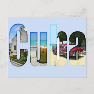 Carte Postale Cuba avec différentes scènes dans les lettres