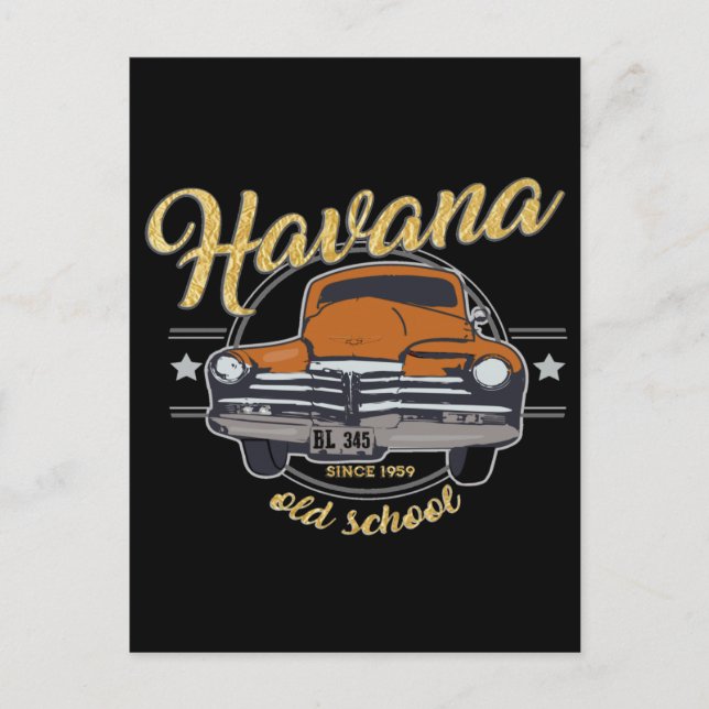 Carte Postale Cuba Havana Cuban Old Car Caribbean Beach (Devant)