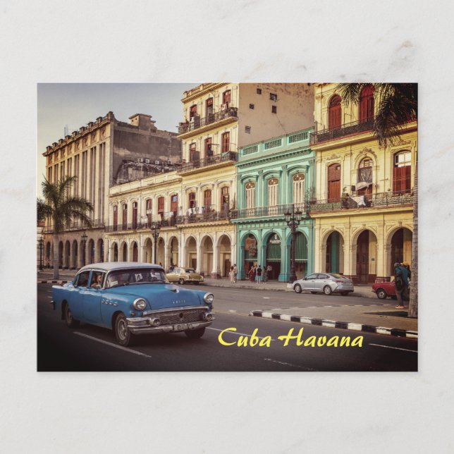Carte Postale Cuba Havana Vintage Classic Car Cityscape (Devant)