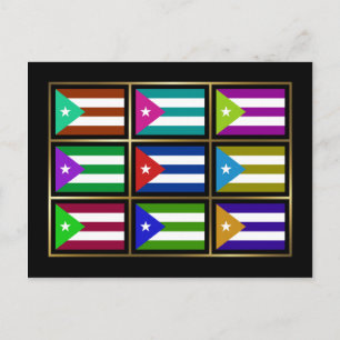 Carte postale Cuba Multihue Flags