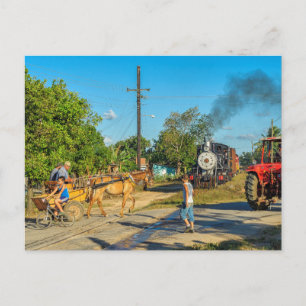 Carte Postale Cuba : Passage ferroviaire occupé.