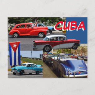 Carte Postale Cuba Vieilles voitures classiques autour de La Hav