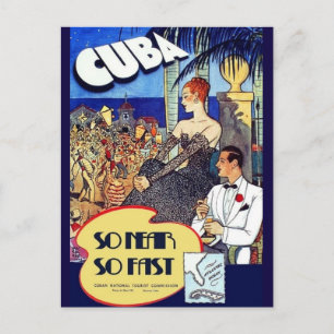 Carte Postale Cuba vintage si proche si rapide publicité nationa