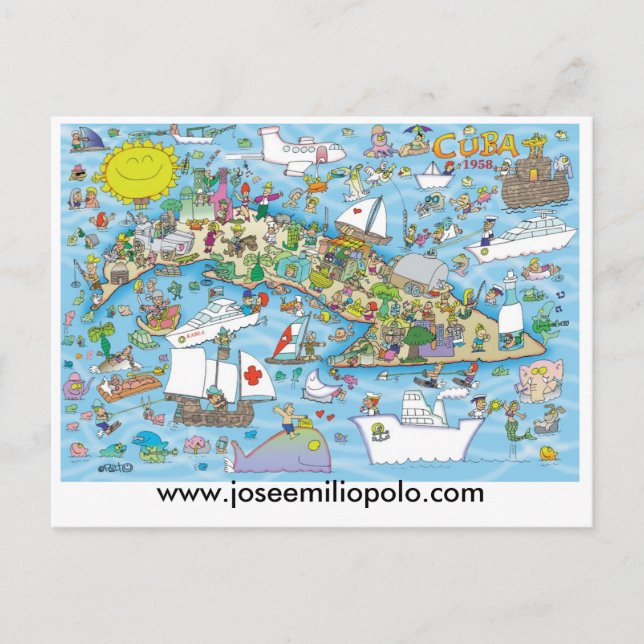 Carte postale cubaine, www.joseemiliopolo.com (Devant)