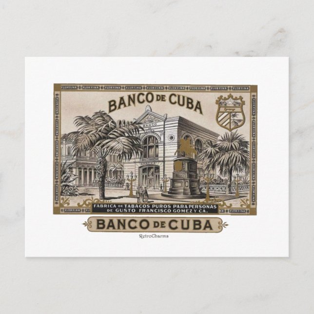 Carte Postale Cubano vintage Banco de Cuba (Devant)