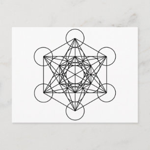Carte Postale Cube de Metatron (blanc)