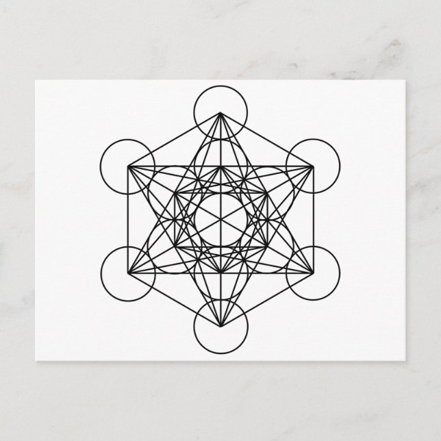 Carte Postale Cube de Metatron (blanc) (Devant)