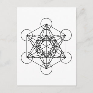 Carte Postale Cube de Metatron (blanc)