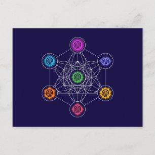 Carte Postale Cube de Metatron, Chakras, Centres d'énergie cosmi