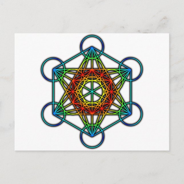 Carte Postale Cube de Metatron (couleur 1) (Devant)