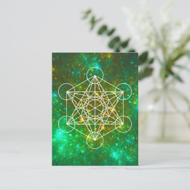 Carte Postale Cube de Metatron, Géométrie Sacrée, Symbole Spirit (Debout devant)