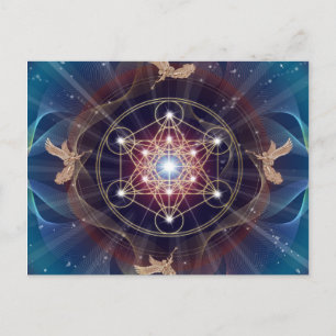Carte Postale Cube de Metatron - Merkabah - Géométrie sacrée