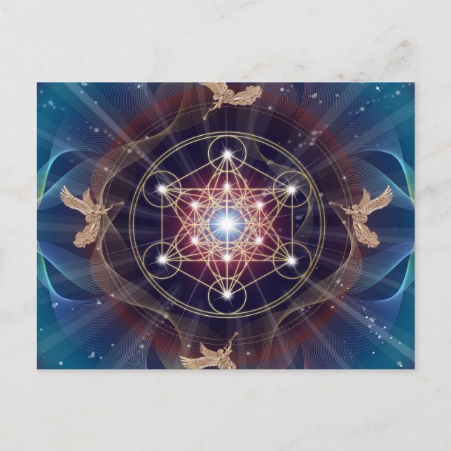 Carte Postale Cube de Metatron - Merkabah - Géométrie sacrée (Devant)