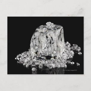 Carte Postale Cubes de glace fondus dans des diamants