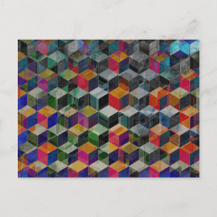 Carte Postale Cubes géométriques vintages