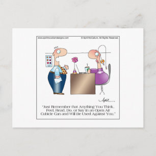 Carte postale CUBICLE LOVE Cartoon par April McCal