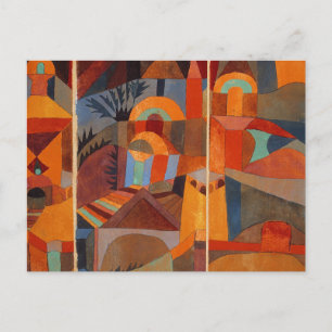 Carte Postale Cubisme Abstrait coloré Klee Temple Gardens