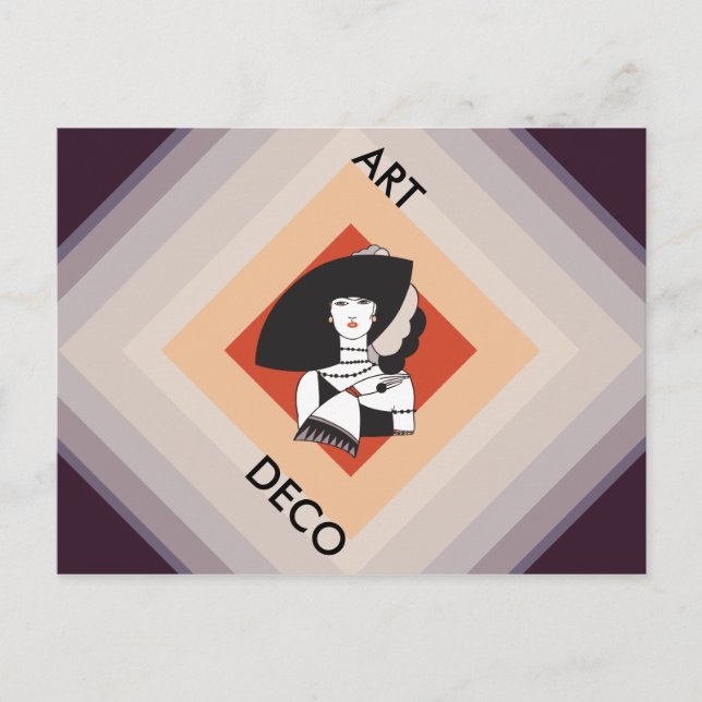 Carte Postale Cubisme Motif Dame de la mode (Devant)