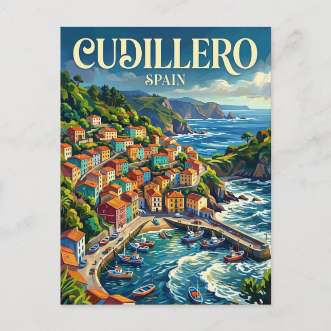 Carte Postale Cudillero Espagne (Devant)