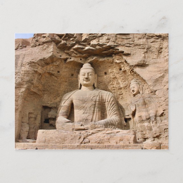 Carte Postale Cuevas Postal Yungang, Datong, Chine (Devant)
