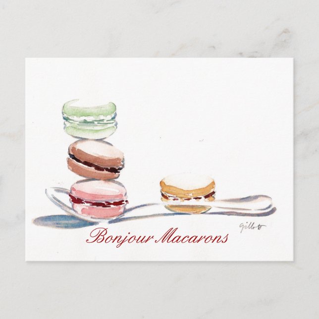 Carte Postale Cuillerée de Macarons (Devant)