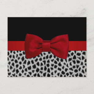 Carte Postale Cuisine élégante peau de léopard noir et blanc