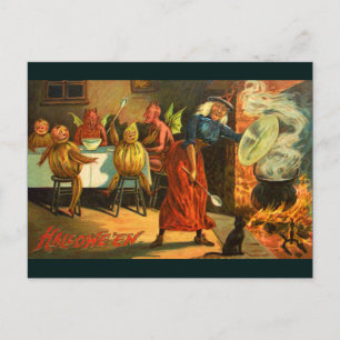 Carte Postale Cuisine Halloween Witch