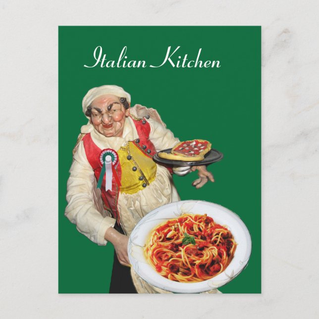 Carte Postale CUISINE ITALIENNE Recette verte (Devant)