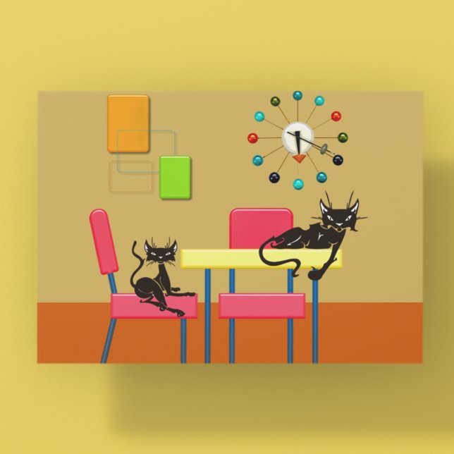 Carte Postale Cuisine pour chat rétro Cute Kitties milieu du siè (Créateur téléchargé)