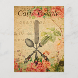Carte Postale Cuisine vintage Cuisine Set Fourche Cuisine Cuisin