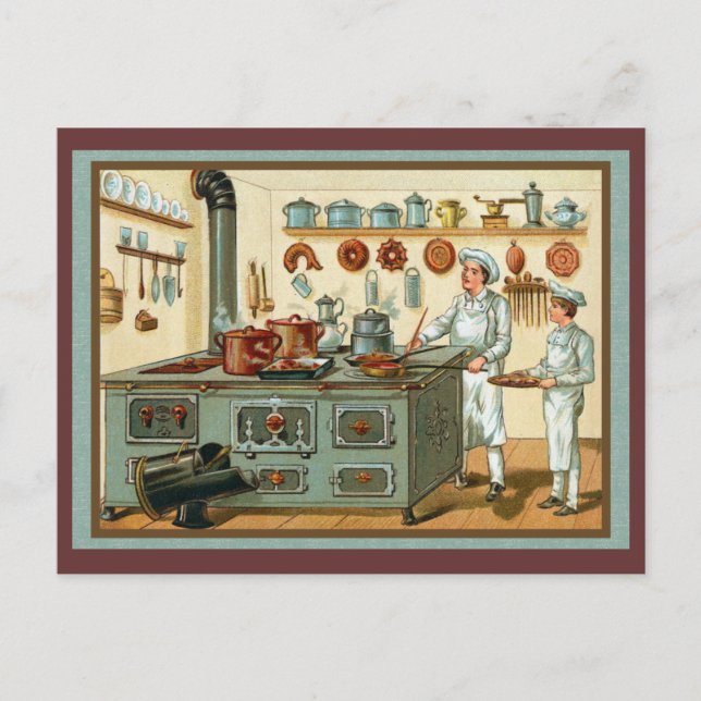 Carte Postale Cuisines vintages dans la cuisine (Devant)