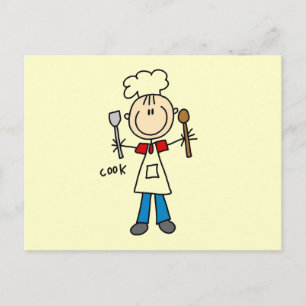 Carte Postale Cuisinier Bonhomme Allumette
