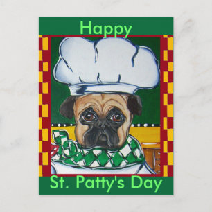 Carte Postale Cuisinier Irlandais Pug