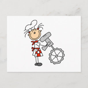 Carte Postale Cuisinière utilisant un mélangeur