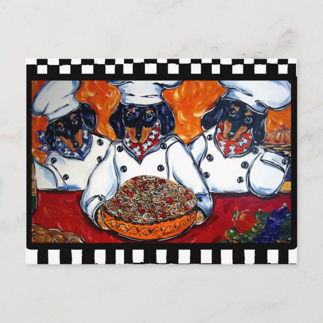 Carte Postale Cuisiniers Teckel (Devant)