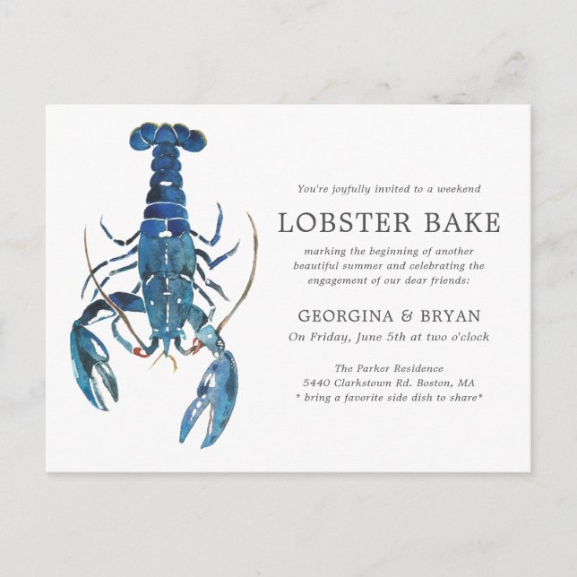 Carte Postale Cuisson du homard bleu océan (Devant)