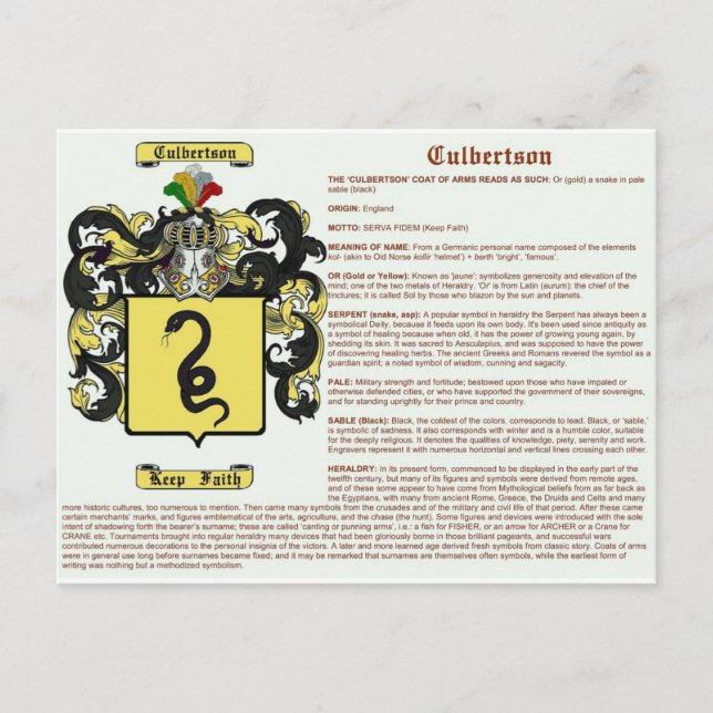 Carte Postale Culbertson (sens) (Devant)